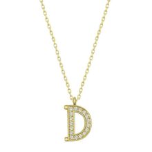 pilelistore 925 Ayar Gümüş Gold D Harfi Kadın Gümüş Kolye