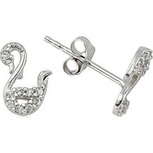 Pilelistore 925 Ayar Gümüş Kuğu Çivili Küpe
