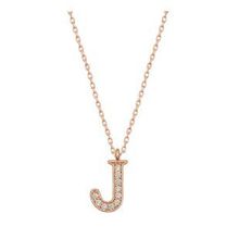 pilelistore 925 Ayar Gümüş Rose J Harfi Kadın Gümüş Kolye