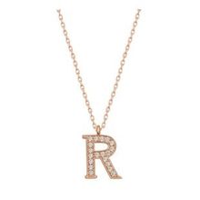 pilelistore 925 Ayar Gümüş Rose R Harfi Kadın Gümüş Kolye