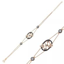 Pilelistore 925 Ayar Gümüş Rose Taşlı Kelebek Bileklik