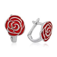 Pilelistore Gümüş Kırmızı Gül Çocuk Küpesi