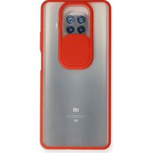 pilelistore Xiaomi Mi 10T Lite Palm Buzlu Kamera Sürgülü Silikon Kırmızı Kılıf