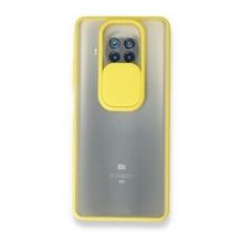 pilelistore Xiaomi Mi Palm Buzlu Kamera Sürgülü Silikon Sarı 10T Lite Kılıf