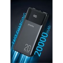 Piranha 9047 20000 mAh Powerbank 20W PD+QC Hızlı Şarj | Dahili Kablolu Type-C & Lightning | LED Ekran Taşına