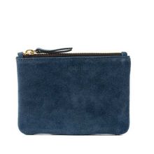 Pirci Süet Deri Mini Pouch Lacivert Kadın Cüzdan