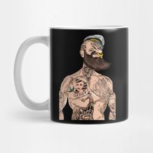 Pixxa Bearded And Tattooed Sailor Man Kupa Bardak