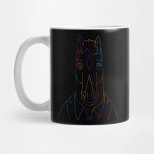 Pixxa Bojack Horseman Bojack Neon Lineart Kupa Bardak