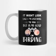 Pixxa But In My Head I'm Birding Funny Birdwatching Gift Kupa Bardak