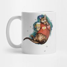 Pixxa Cat Cinemaholic Bingewatcher With Popcorn And Fan Flash Kedi Kupa Bardak