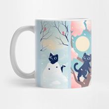 Pixxa Changing Seasons Kedi Mevsimler Kupa Bardak