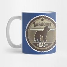 Pixxa Labradoodle Dad Distressed Labradoodle Silhouette Design Kupa Bardak