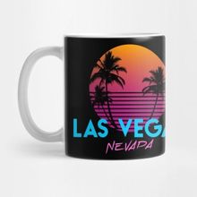 Pixxa Las Vegas Nevada 80's Retro Sunset Kupa Bardak