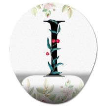 Pixxa Model 1 Oval I Harfi - Çiçekli Harf Bilek Destekli Mouse Pad