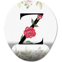 Pixxa Model 1 Oval Marjinal Z Harfi - Çiçekli Harf Bilek Destekli Mouse Pad