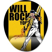 Pixxa Model 1 Oval Queen We Will Rock You-Freddie Mercury Bilek Destekli Mouse Pad