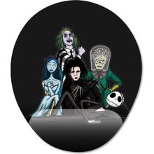 Pixxa Model 1 Oval Tim Burton Karakterleri Beetlejuice Scissorhands Bilek Destekli Mouse Pad