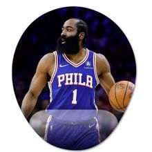 Pixxa Model -4 Oval James Harden Philadelphia 76ERS Nba Bilek Destekli Mouse Pad