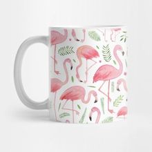 Pixxa Pink Floral Flamingos! Kupa Bardak
