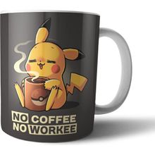 Pixxa Pokemon Pikachu No Coffee No Workee Model 1 Kupa Bardak