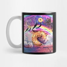 Pixxa Rainbow Dolphin Donut With Spirit Tiger Kupa Bardak