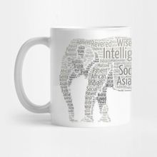 Pixxa Standing Elephant Word Cloud Art Kupa Bardak