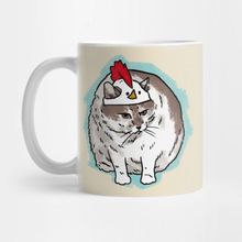 Pixxa Tavuk Şapkalı Kedi Kupa Bardak