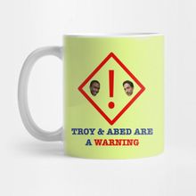 Pixxa Troy And Abed Warning Sign Kupa Bardak
