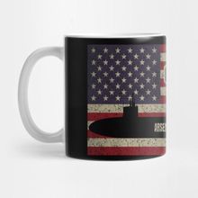 Pixxa Uss Connecticut Ssn-22 Seawolf-Class Submarine Vintage Usa American Flag Gift Kupa Bardak