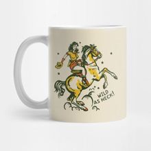 Pixxa Wild As Heck Cute Retro Cowgirl Art Kovboy Kupa Bardak