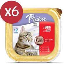 Plaisir 6x100 gr Pate Biftekli Kedi Konservesi