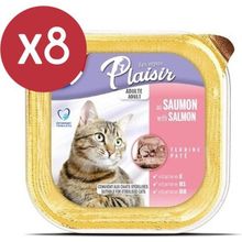 Plaisir 8x100 gr Pate Somonlu Kedi Konservesi