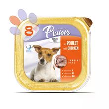 Plaisir 8x150 gr Pate Tavuk Etli Konserve Yetişkin Yaş Köpek Maması