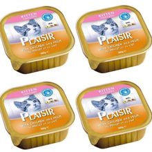 Plaisir Pate Kitten Yavru 8x100 gr Tavuklu Sütlü Kedi Yaş Konserve Maması