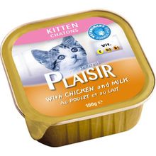 Plaisir Pate Tavuk Etli ve Sütlü Kitten 100 gr Kedi Maması