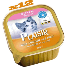 Plaisir Pate Tavuk Etli ve Sütlü Kitten Plaisir Yaş Yavru 100 gr Kedi Maması