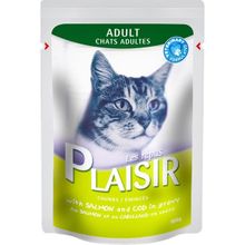 Plaisir Pouch Somon Morinalı Yaş 12x100 gr Kedi Maması