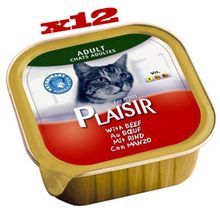Plaisir Sığır Etli 12x100 GR Pate Yaş Kedi Maması
