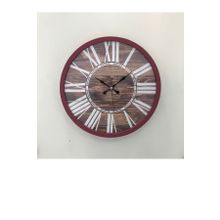 Platin Saat Bordo Modern Ahşap 36 cm Duvar Saati