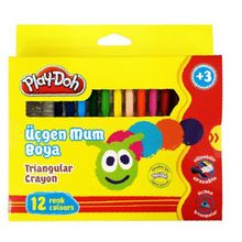 Play Doh CR008 12 Renk Üçgen Crayon Mum Boya
