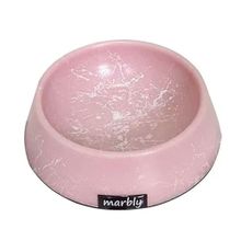 Playfull 8 oz Pembe Beyaz Mermerit Kedi Köpek Mama ve Su Kabı