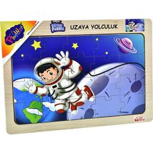 Playwood 23,5x33,5 cm Uzaya Yolculuk Ahşap Eğitici Puzzle