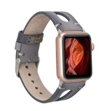 Plm BA2-RST9EF Gri 42-44-45 mm Apple Watch Uyumlu Deri Kordon