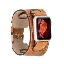 Plm Cuff G19 Taba 42-44-45 mm Apple Watch Uyumlu Deri Kordon