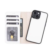 Plm F3 Beyaz Apple İphone 13 Mini Uyumlu Deri Cüzdanlı Kılıf