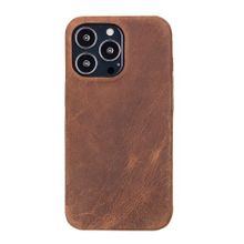 Plm Rock G2 Kahverengi Apple iPhone 13 Pro Uyumlu Deri Arka Kapak