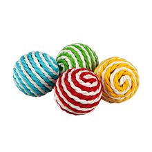 Polo 4.5 cm İp Kaplama Çizgili Top Kedi Oyuncağı
