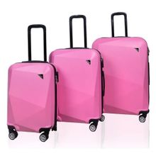 Polo Sky Elmas Pembe 3'lü Valiz Bavul Seti