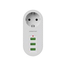 Polosmart MP11 3 Usb'li Termal Akım Korumalı Beyaz Priz
