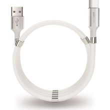 PoloSmart PSM67 Beyaz 1 mt Type C Mıknatıslı Sarmal Şarj Ve Data Kablosu